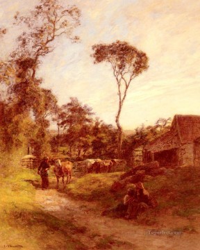 レオン・オーギュスティン・レルミット Painting - ラ・フェルム・ド・ソンブルの田園風景 農民レオン・オーギュスティン・レルミット